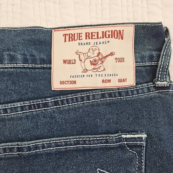 True Religion Ricky Jeans Men's 36x34 Med Wash Relaxed Straight Leg NEW NWT
